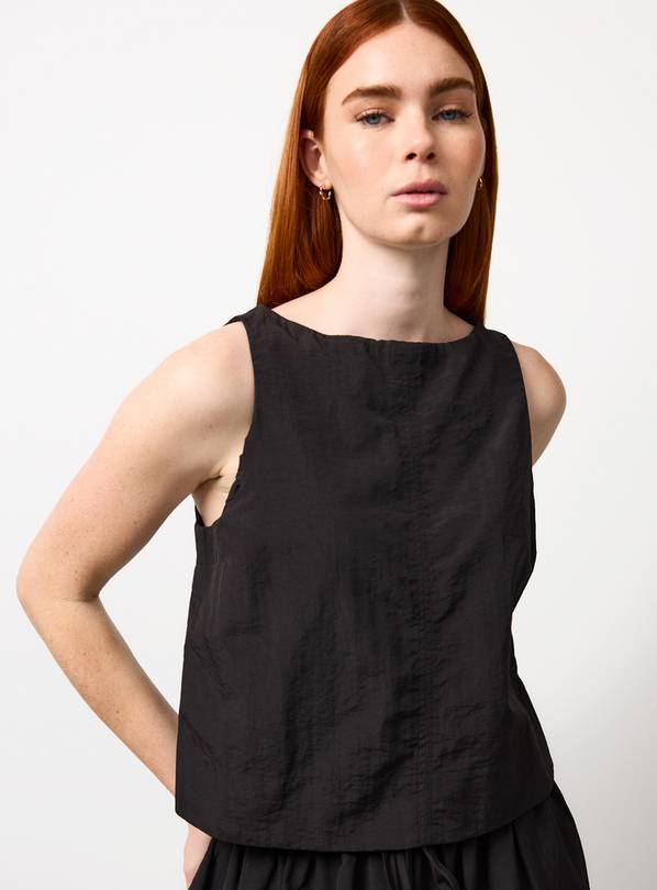 Black Technical Seam Detail Co-ord Shell Top 6