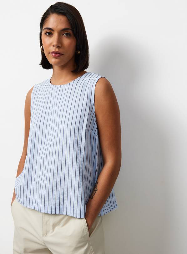 Blue Stripe Textured Shell Co-ord Top 22