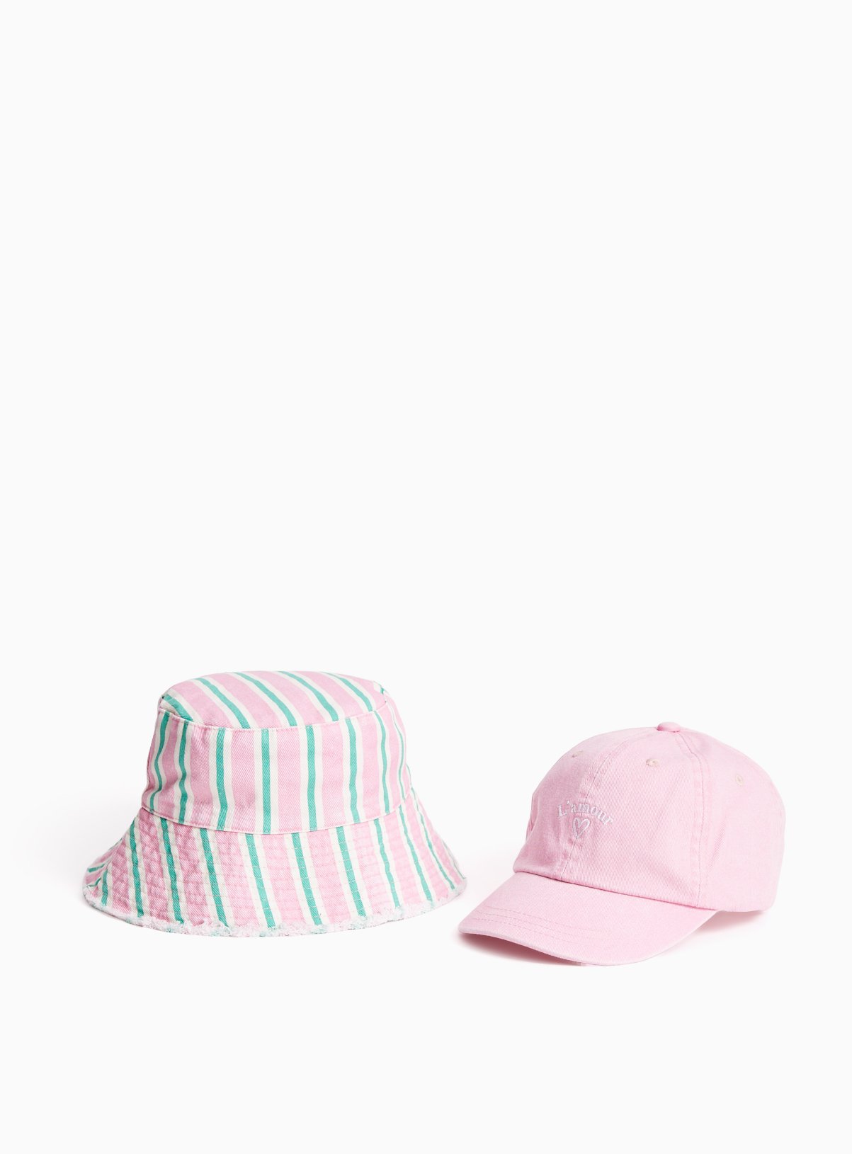 Pink Bucket Hat & Cap 2 Pack 3-5 years - Image 1 thumbnail