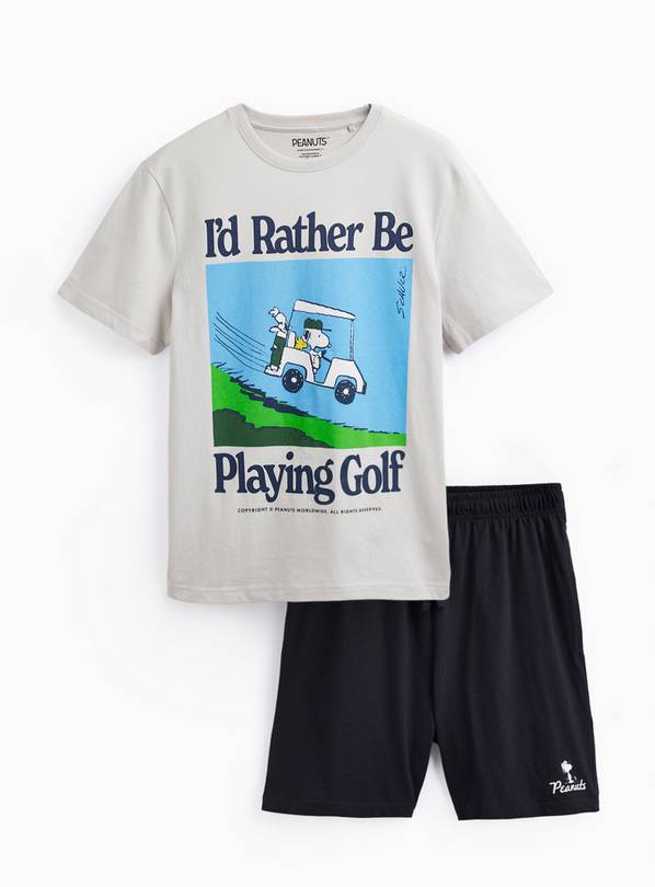 Grey Snoopy Golf Graphic Shortie Pyjamas S