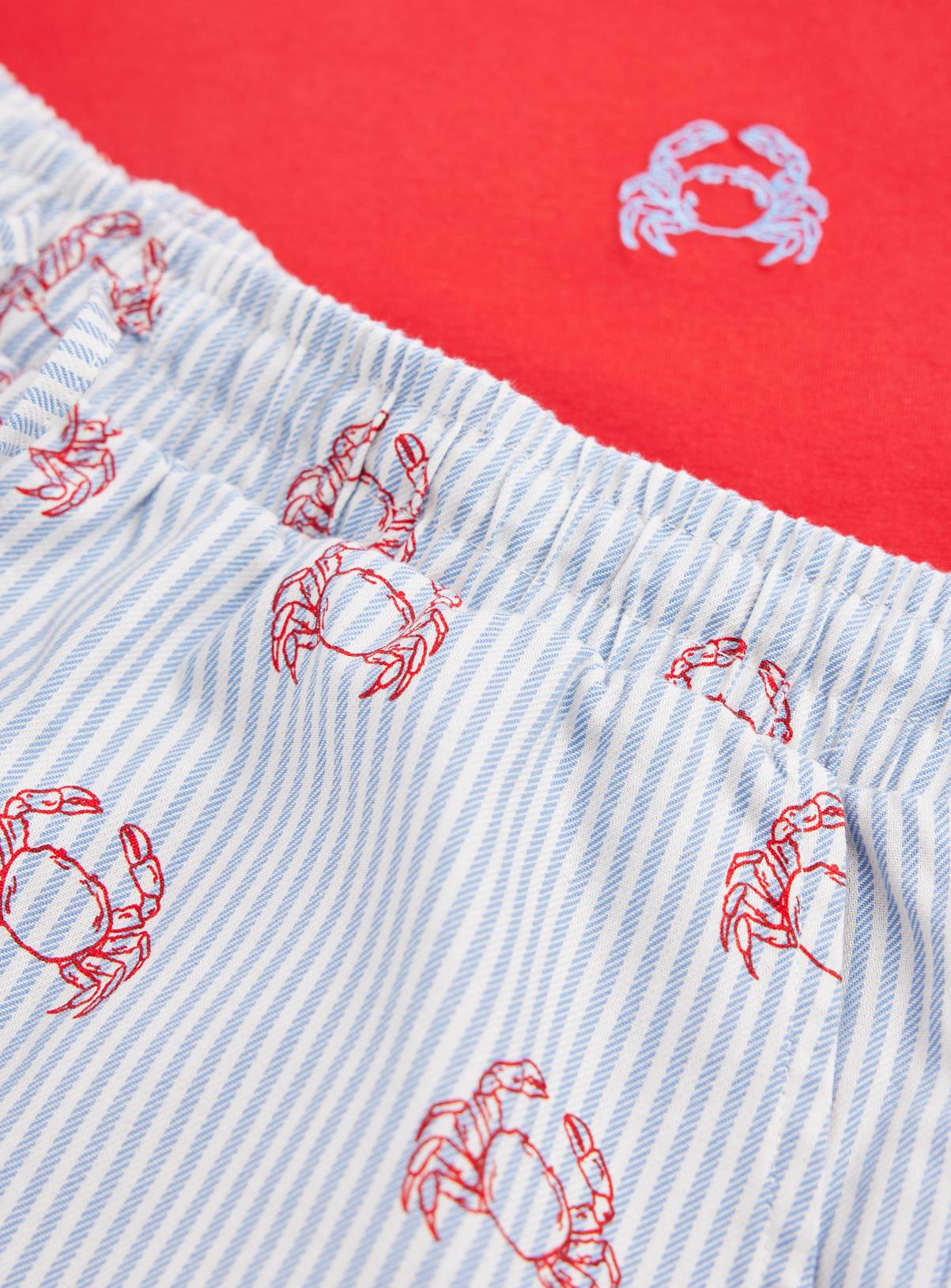 Men's Mini Me Red Crab Print Shortie Pyjamas M - Image 3