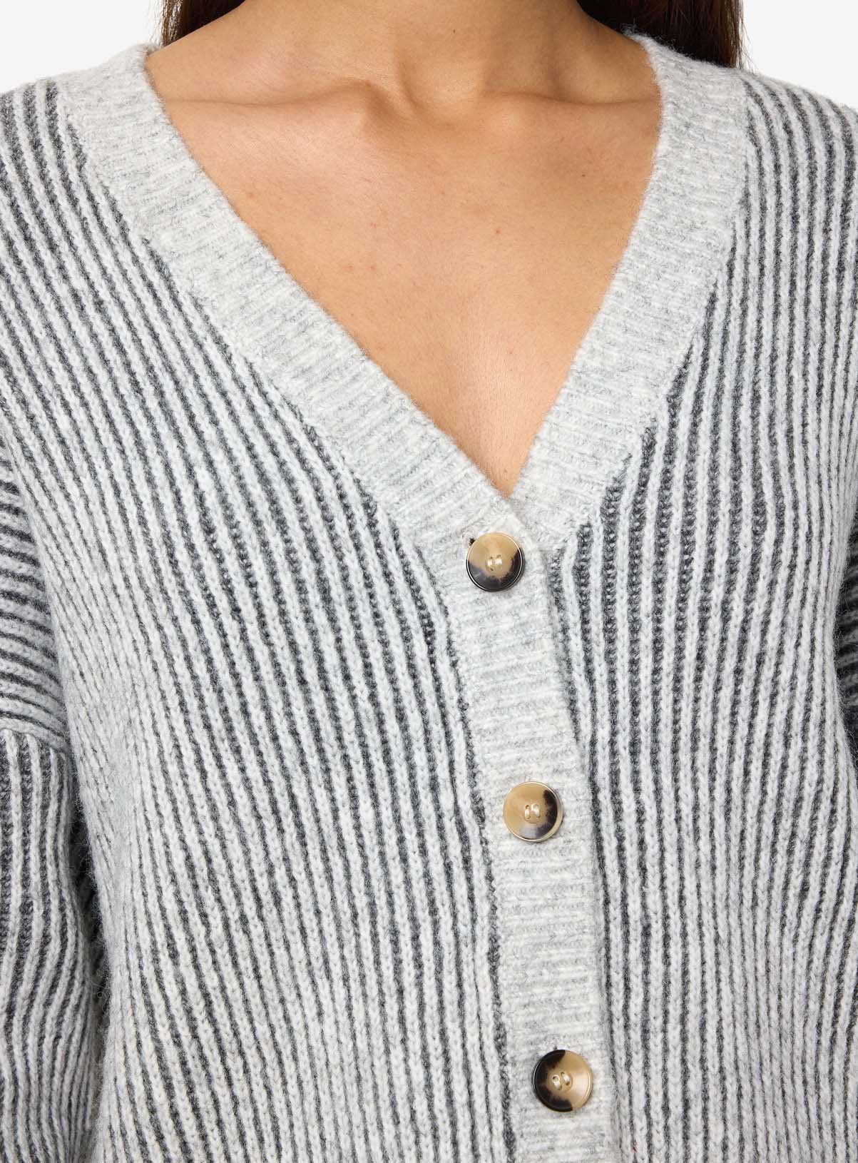 NOISY MAY Grey Cardigan With Buttons L/UK12 - Image 3 thumbnail