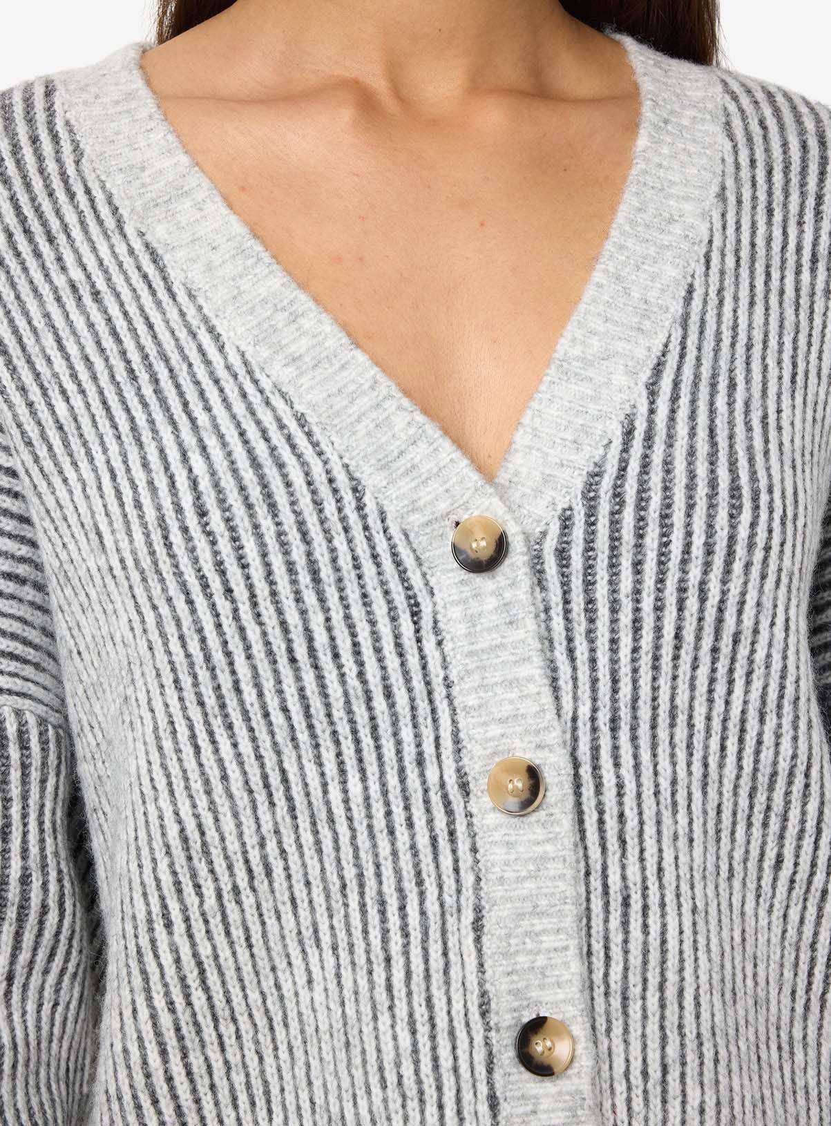 NOISY MAY Grey Cardigan With Buttons L/UK12 - Image 3