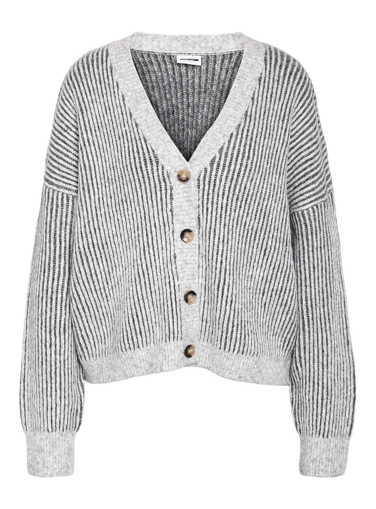 NOISY MAY Grey Cardigan With Buttons L/UK12 - Image 5 thumbnail