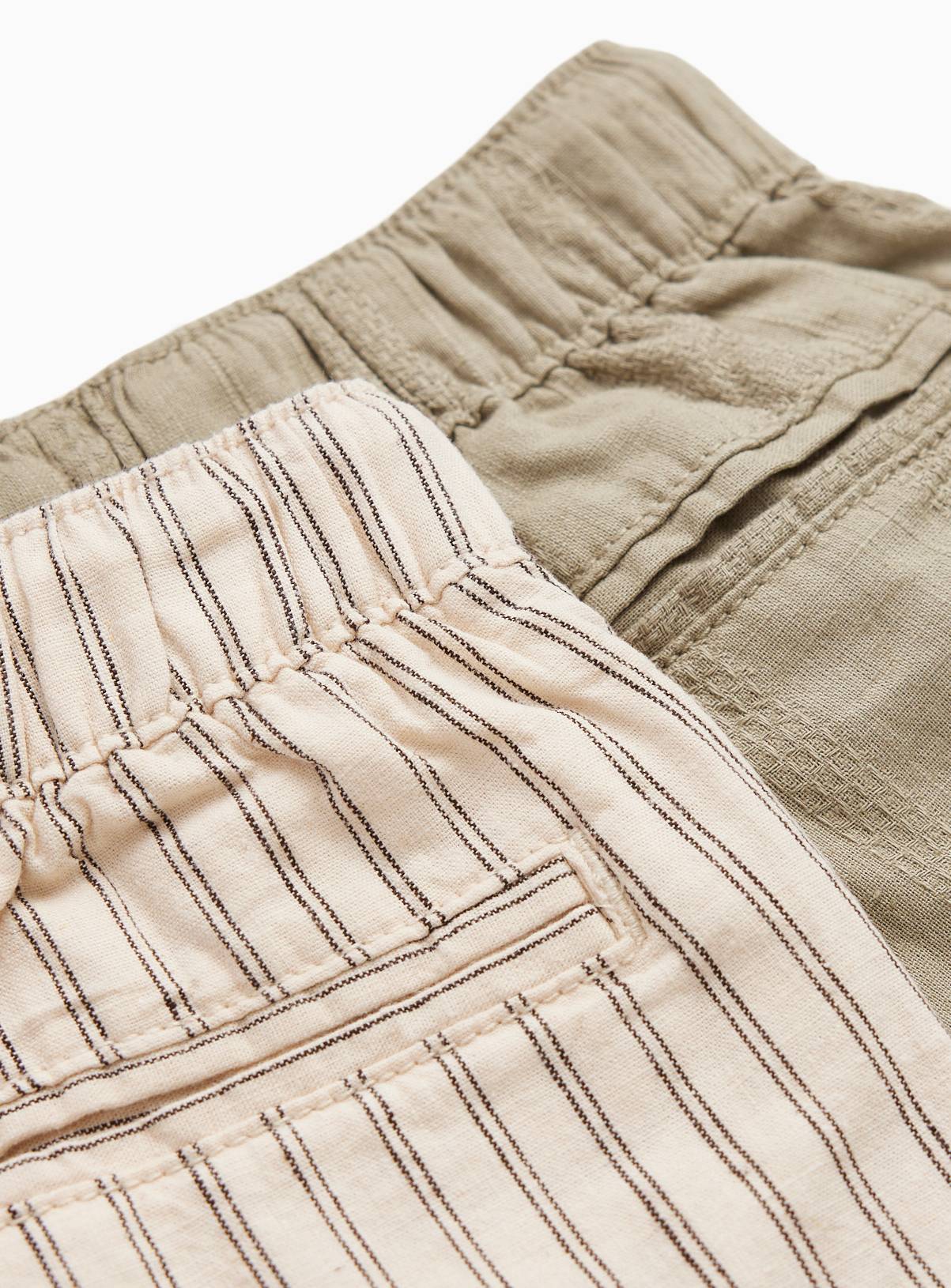 Stripe Print Linen Blend Shorts 2 Pack 3-4 years - Image 2