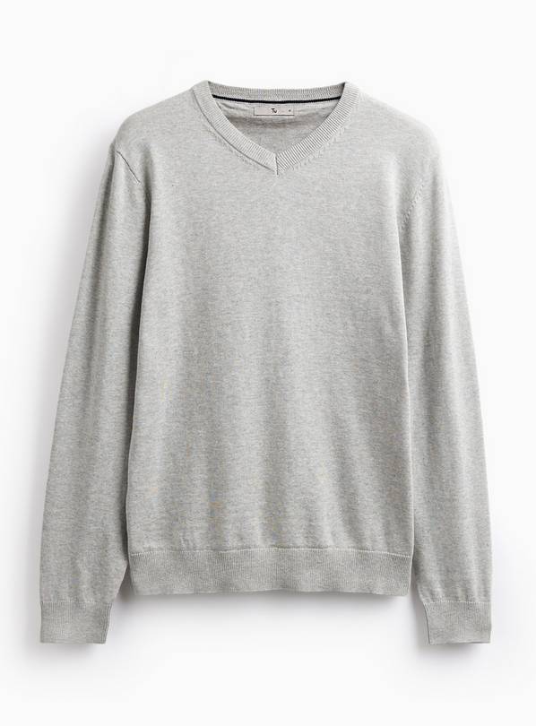 Grey V Neck Jumper XXXL