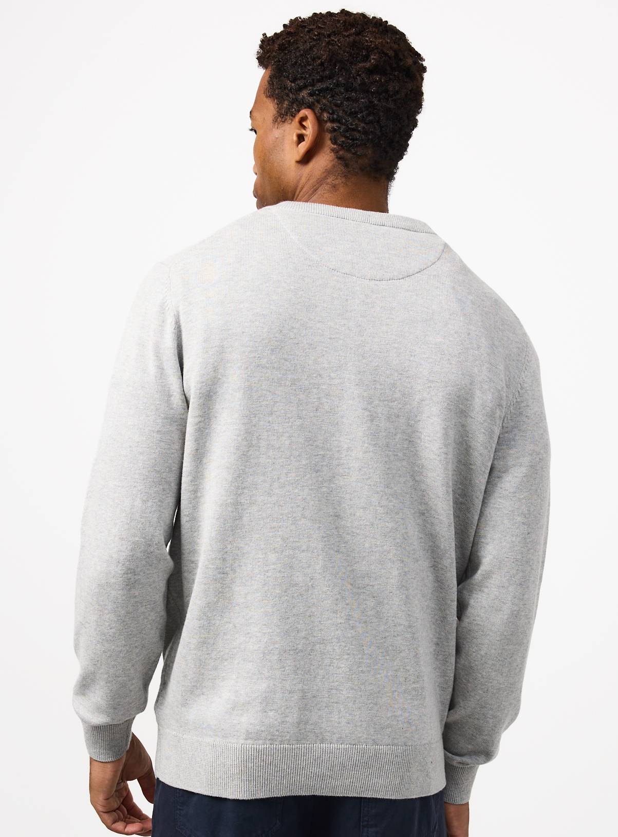 Grey V Neck Jumper XXXL - Image 5