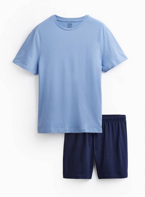 Blue Jersey Short Pyjama Set XXL