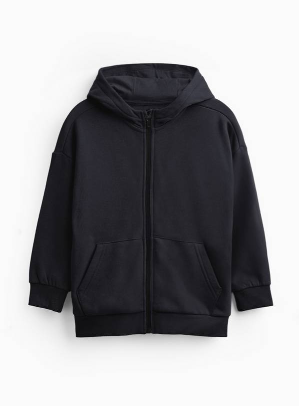 Black Zip Through Hoodie 6 years
