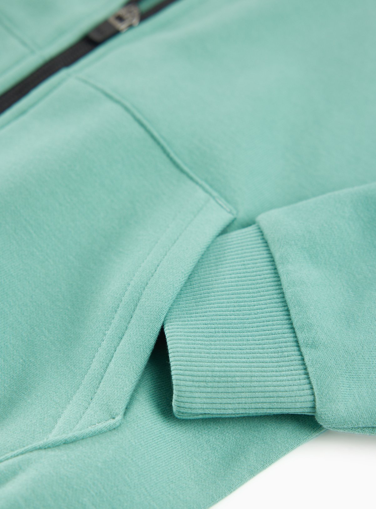 Green Zip Through Hoodie 7 years - Image 2 thumbnail