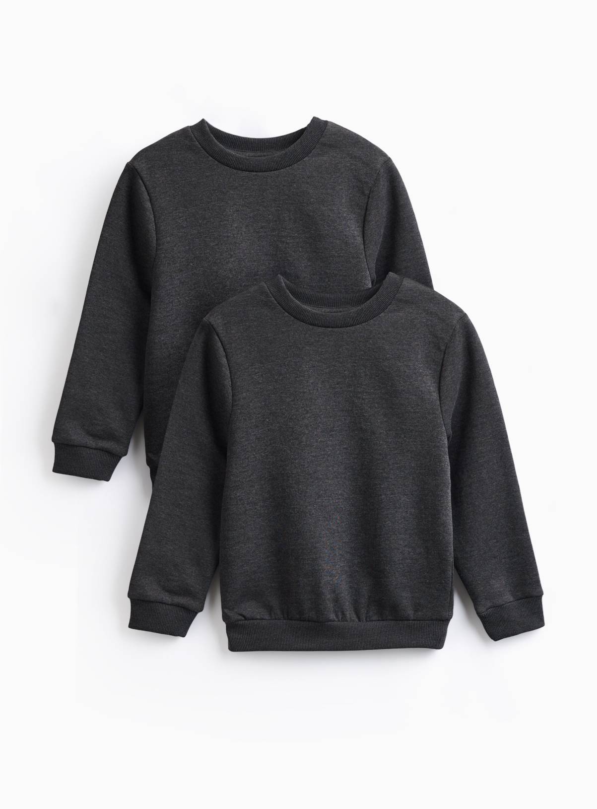 2 Pack Grey Crew Neck Sweatshirts 4 years - Image 1