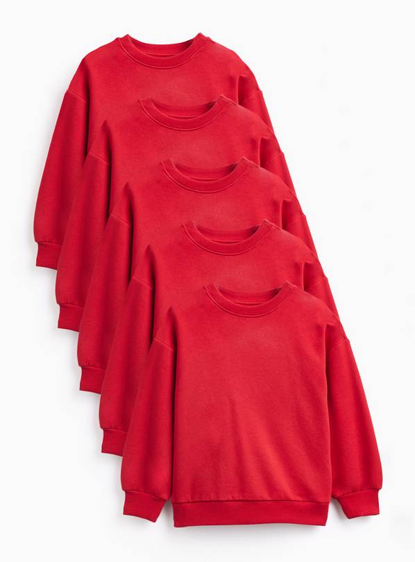 Red Crew Neck Sweatshirts 5 Pack 3 years