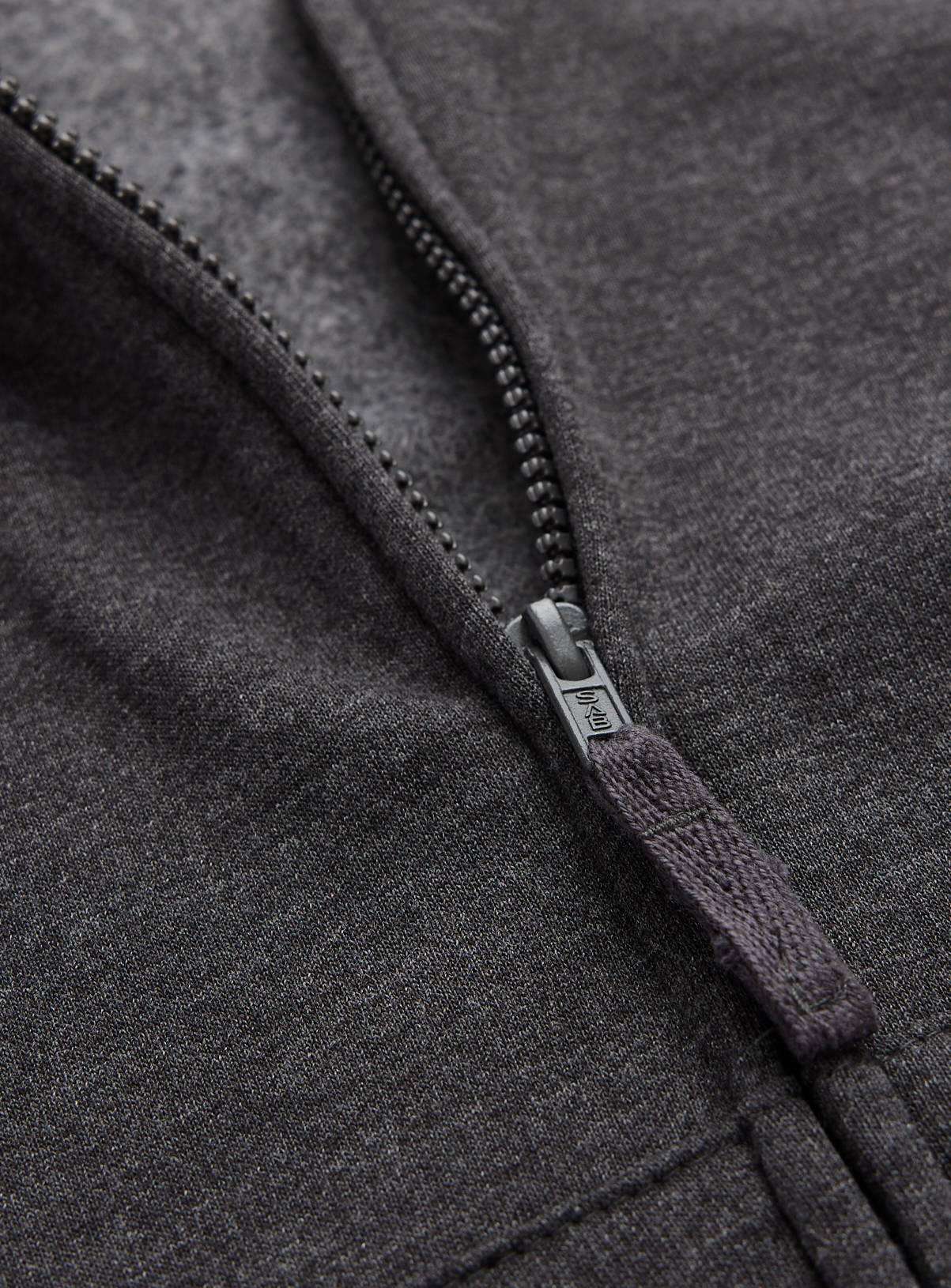 Grey Brushed Fleece Cotton Blend Full Zip Hoodie 11 years - Image 2