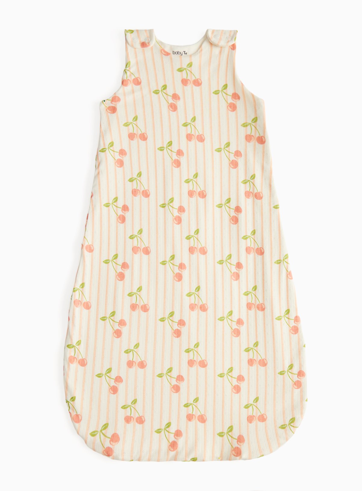 Stripe Cherry Print 1.0 Tog Sleeping Bag  12-18 months - Image 1 thumbnail