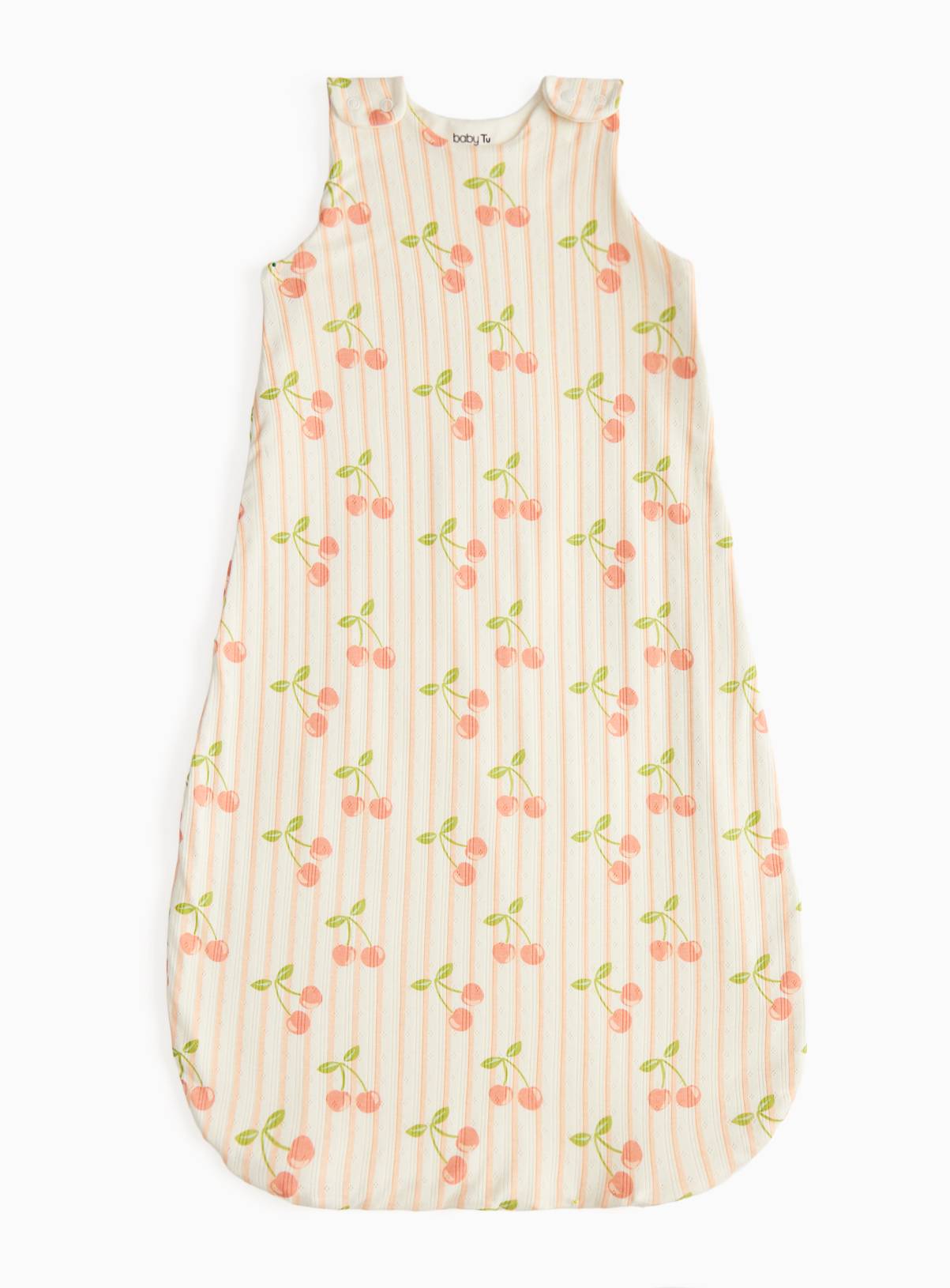 Stripe Cherry Print 1.0 Tog Sleeping Bag  12-18 months - Image 1