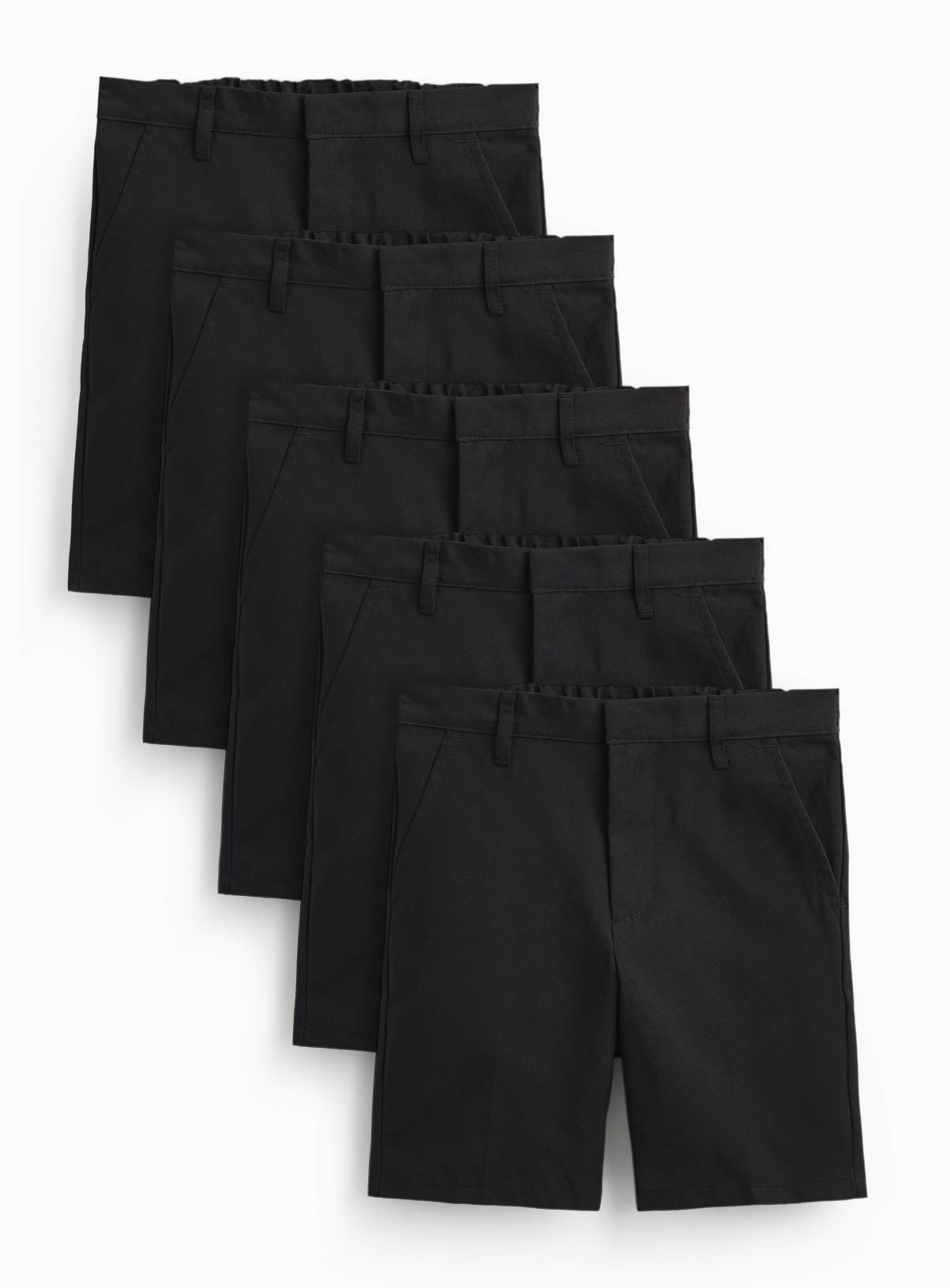 Black Polyester Classic Shorts 5 Pack 8 years - Image 1