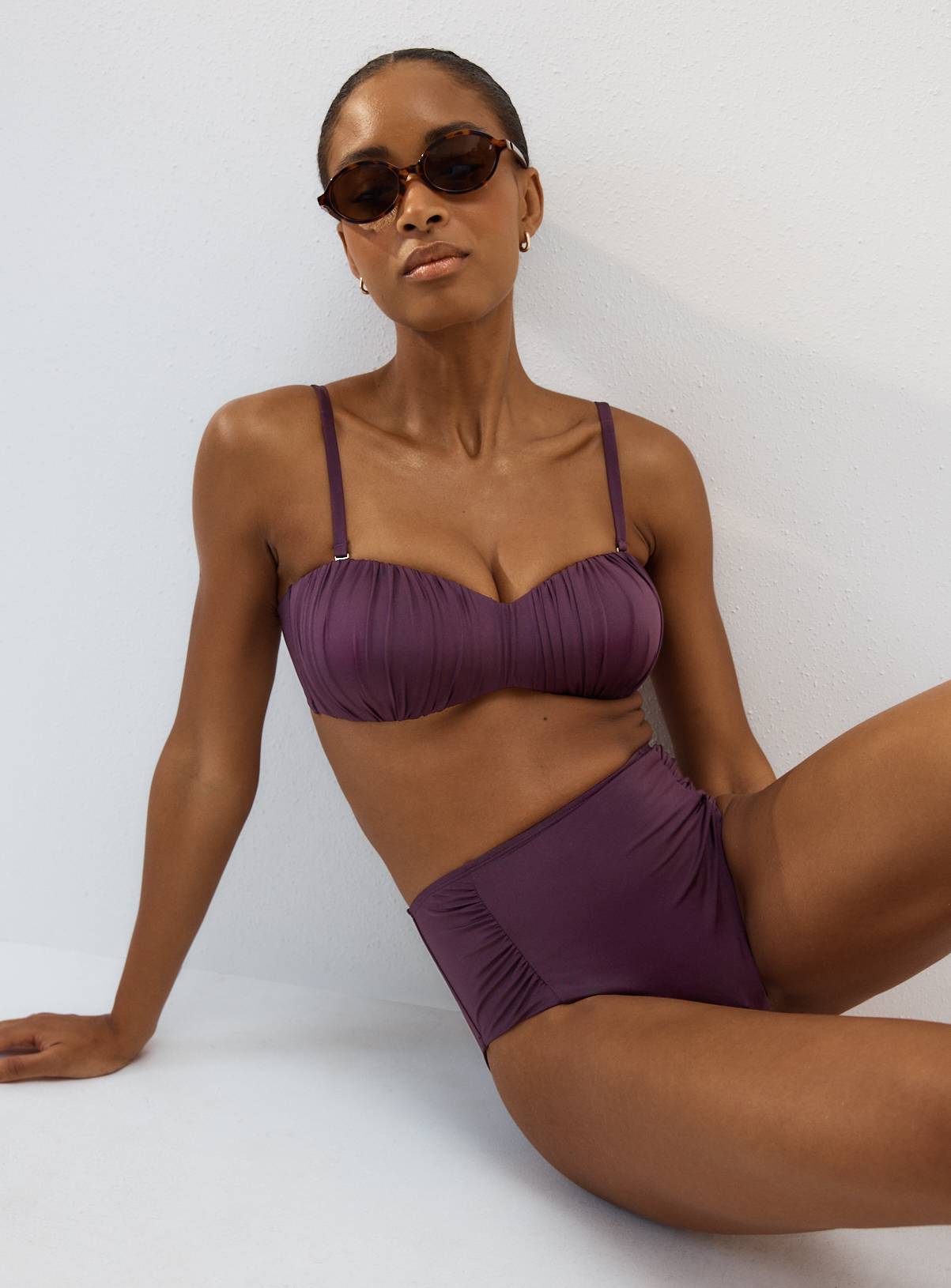 Plum Ruched Bikini Bottoms 20 - Image 2