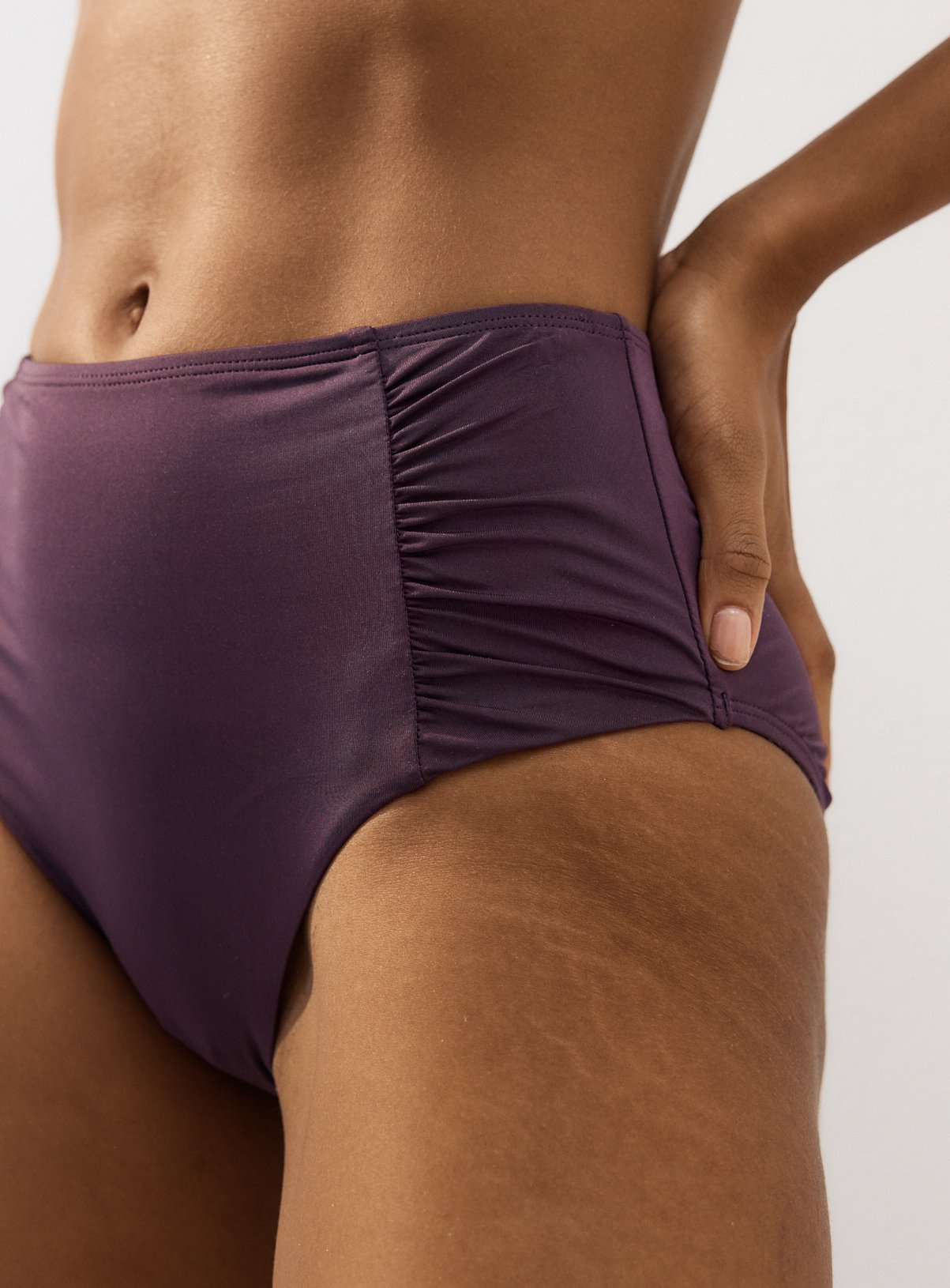 Plum Ruched Bikini Bottoms 20 - Image 5 thumbnail