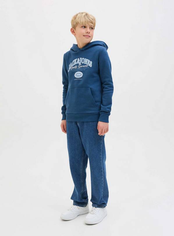 JACK & JONES JUNIOR Ari Branding Sweat Hood Blue 16 years