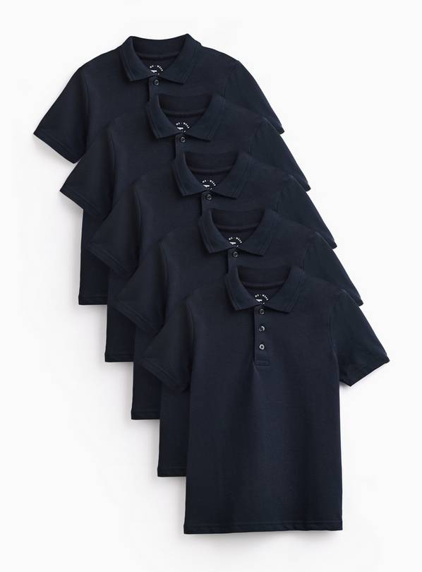5 Pack Navy Unisex Polo Shirts 4 years