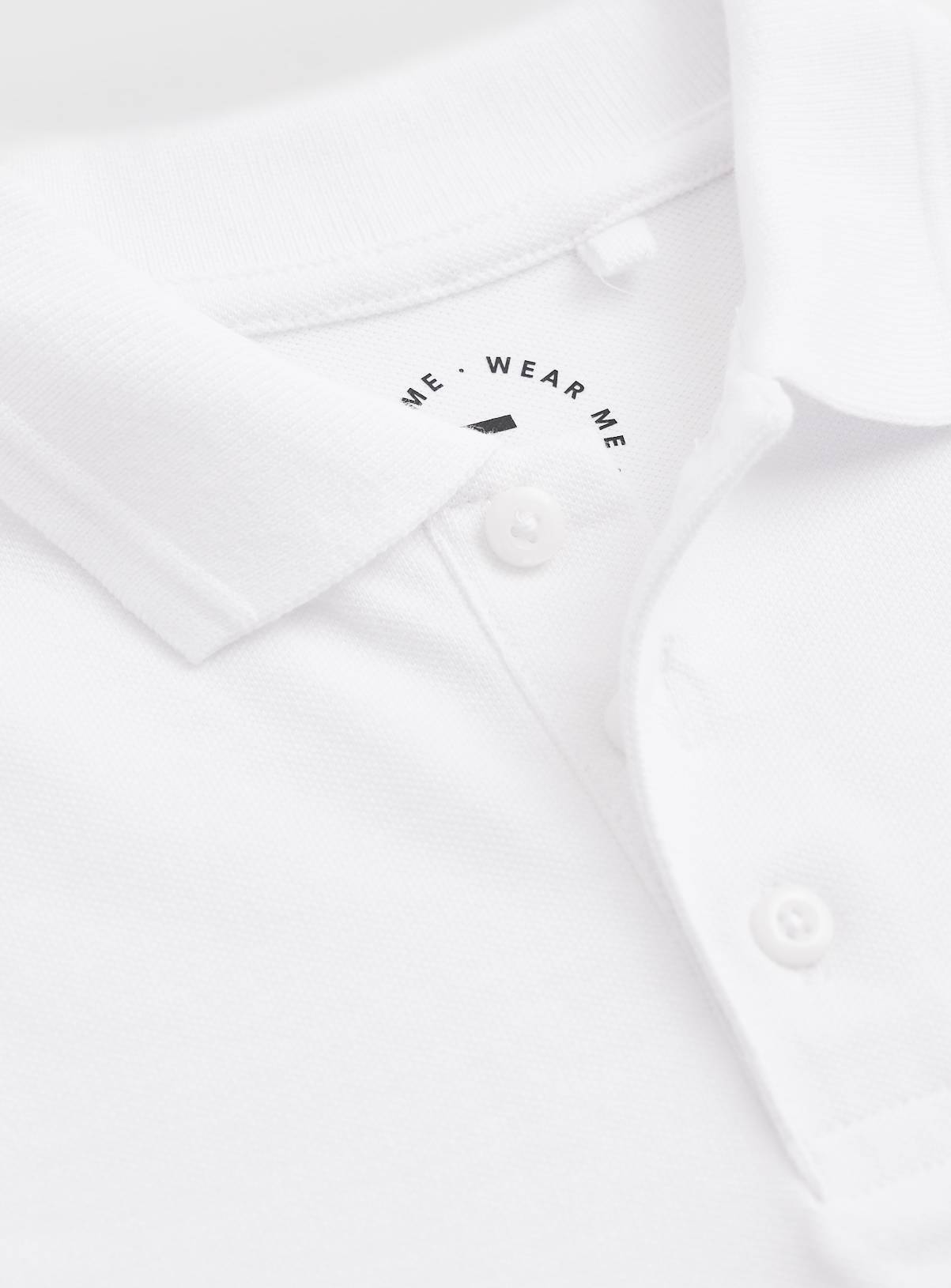 White Cotton Standard Collar Polo Shirts 7 Pack 6 years - Image 2