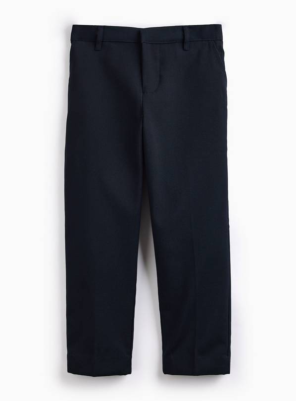 5 Pack Navy Woven Trousers with Reinforced Knees & Extendable Hem 12 years