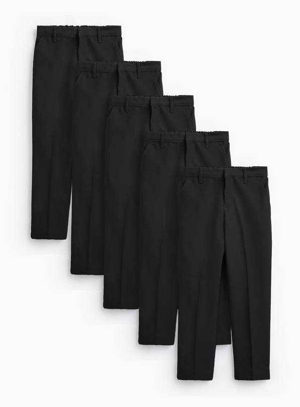 Black Skinny Fit Woven Trousers 5 Pack 9 years