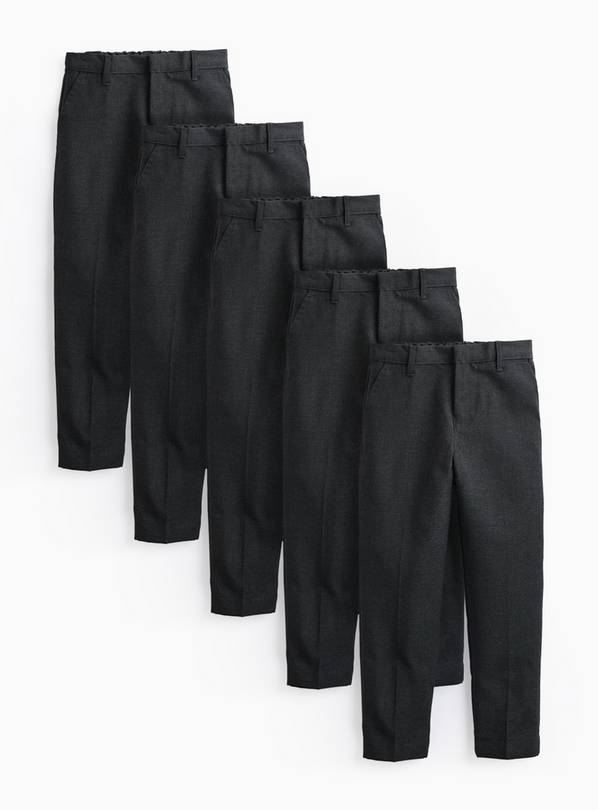 Grey Skinny Fit Woven Trousers 5 Pack 9 years
