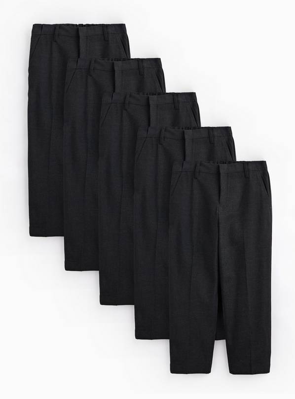 Grey Generous Fit Woven Trousers 5 Pack 5 years