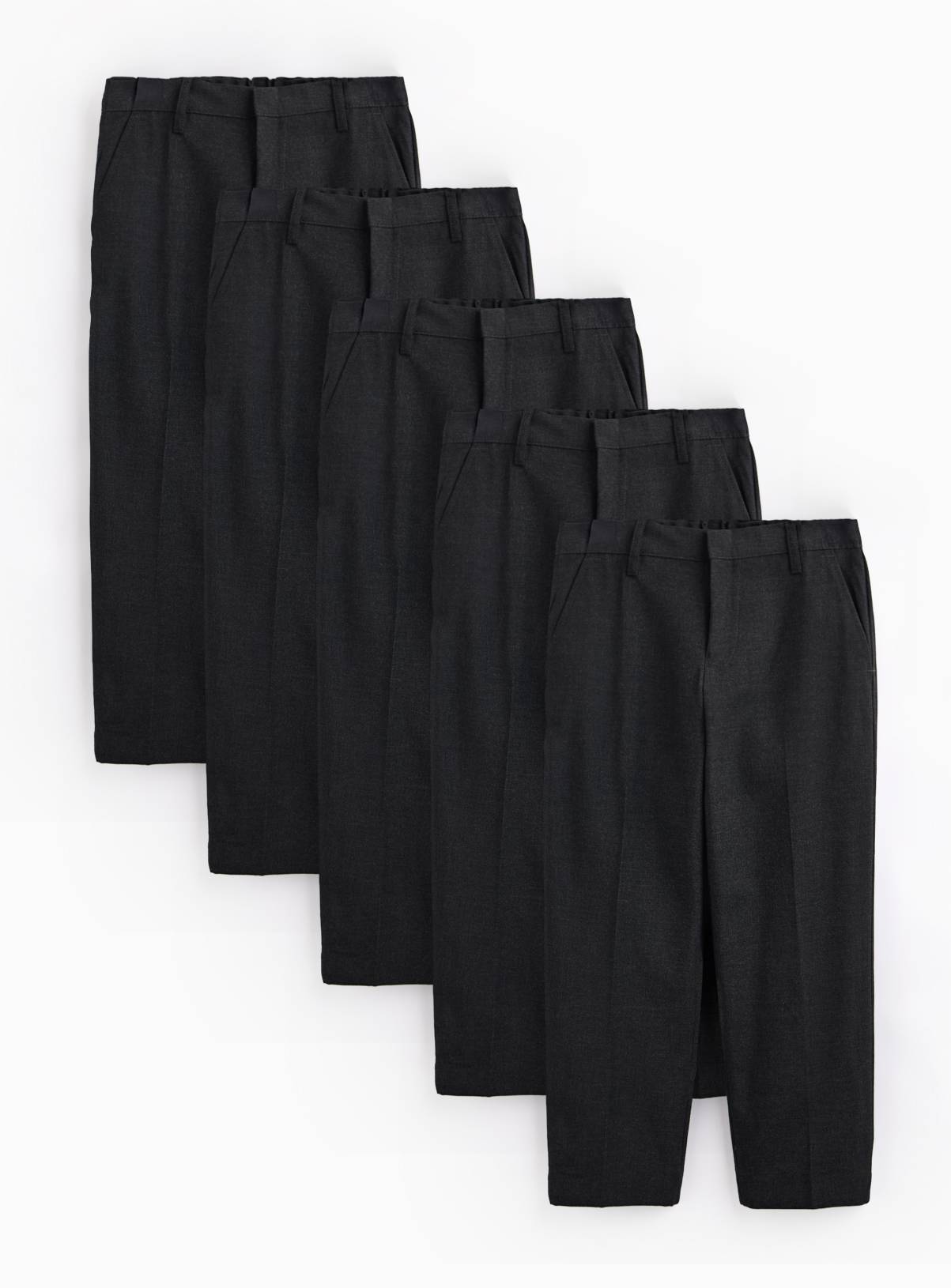 Grey Generous Fit Woven Trousers 5 Pack 16 years - Image 1