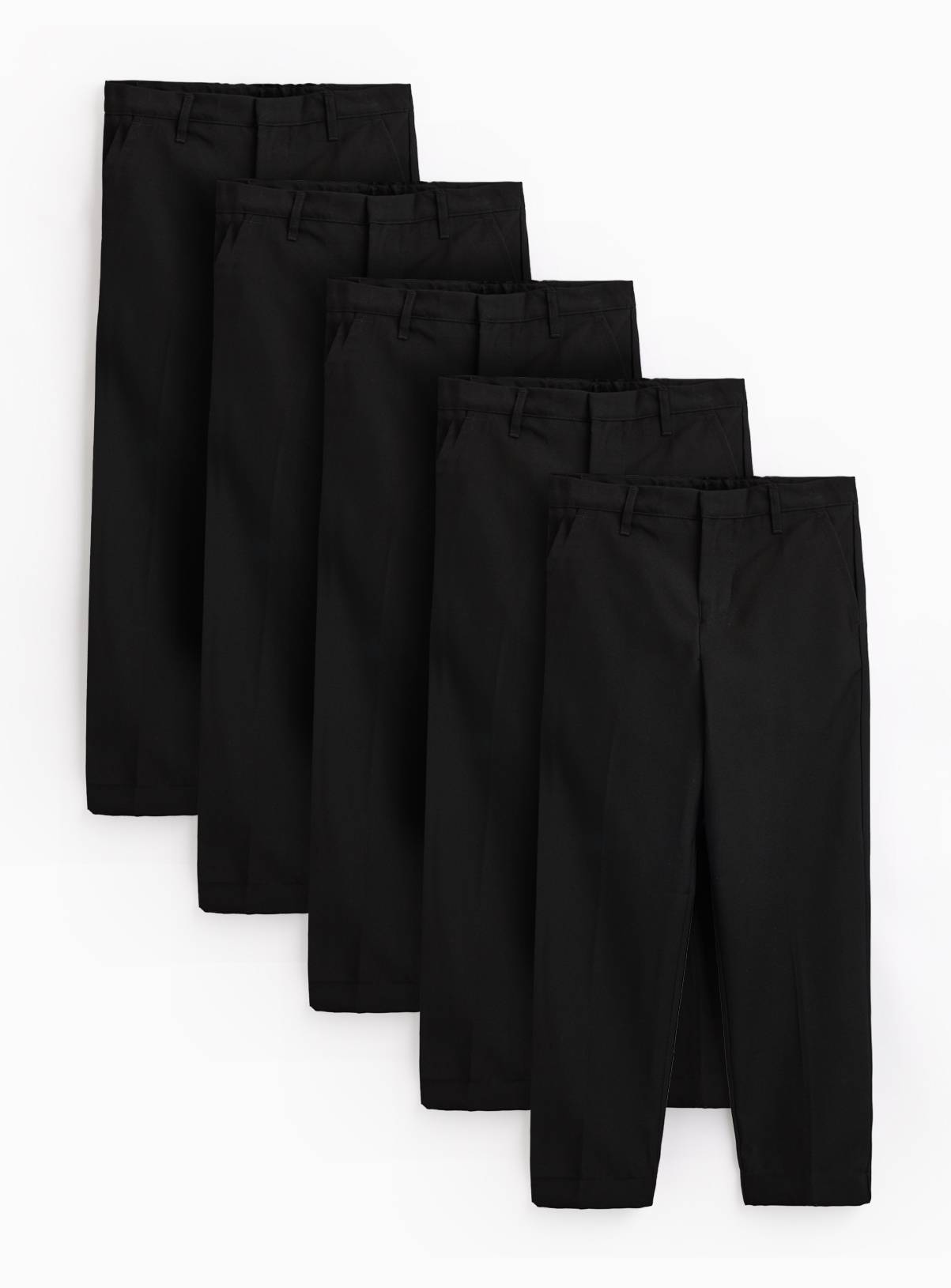 Black Woven Longer Leg Trousers 5 Pack 3 years - Image 1