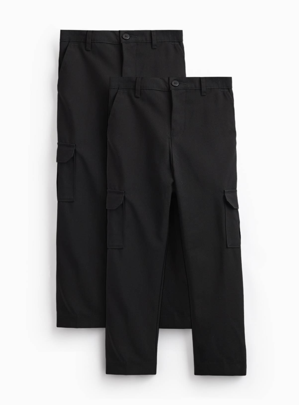 2 Pack Black Cargo Trousers 10 years - Image 1