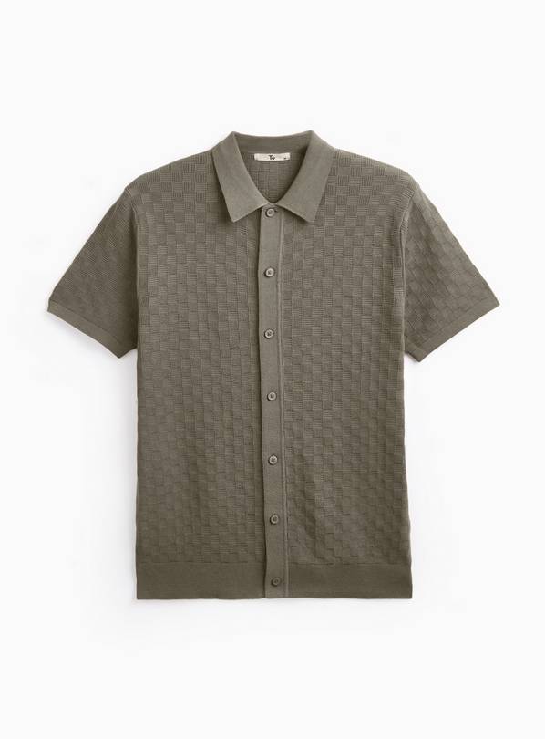 Khaki Textured Box Stitch Polo XXXXL
