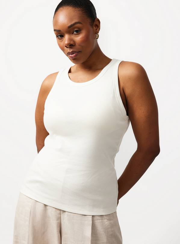 Cream Built In Bra Support Vest 20