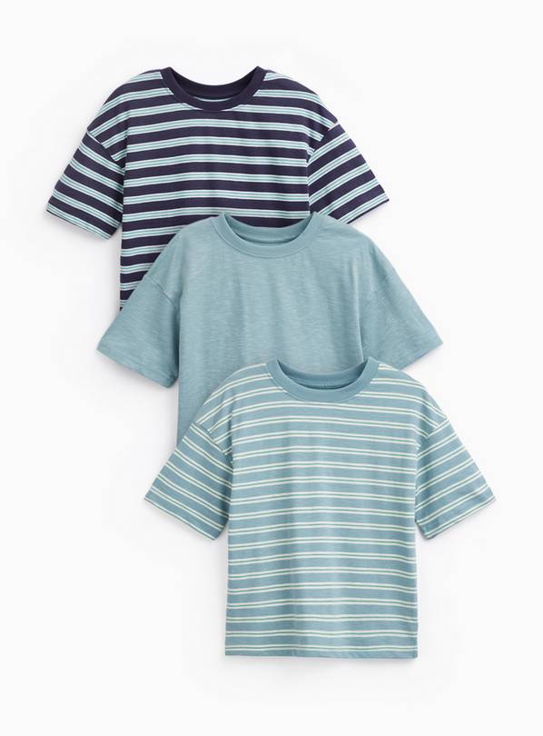 Blue Stripe T-Shirts 3 Pack 5-6 years