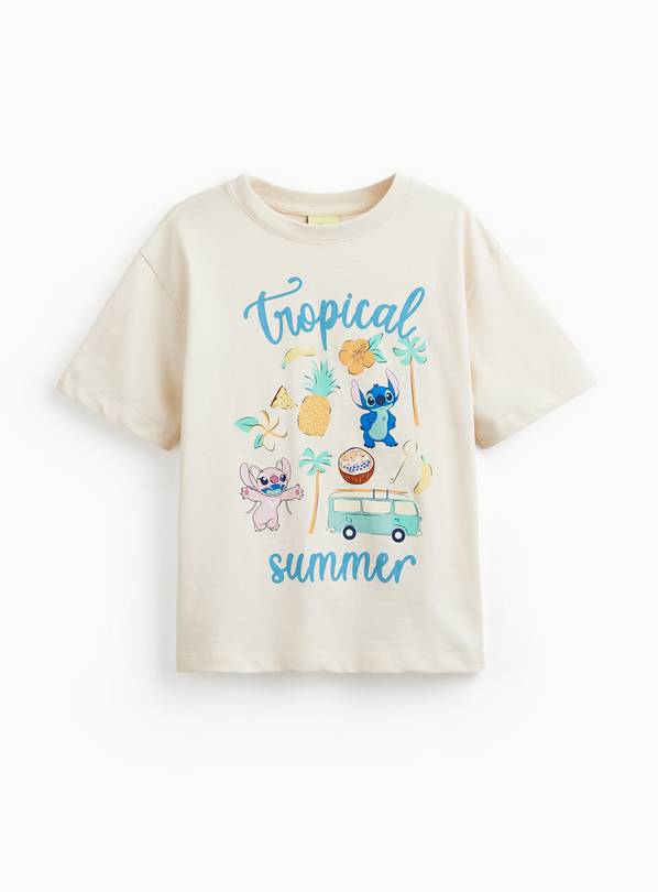 Cream Disney Stitch Tropical Character T-Shirt 11 years