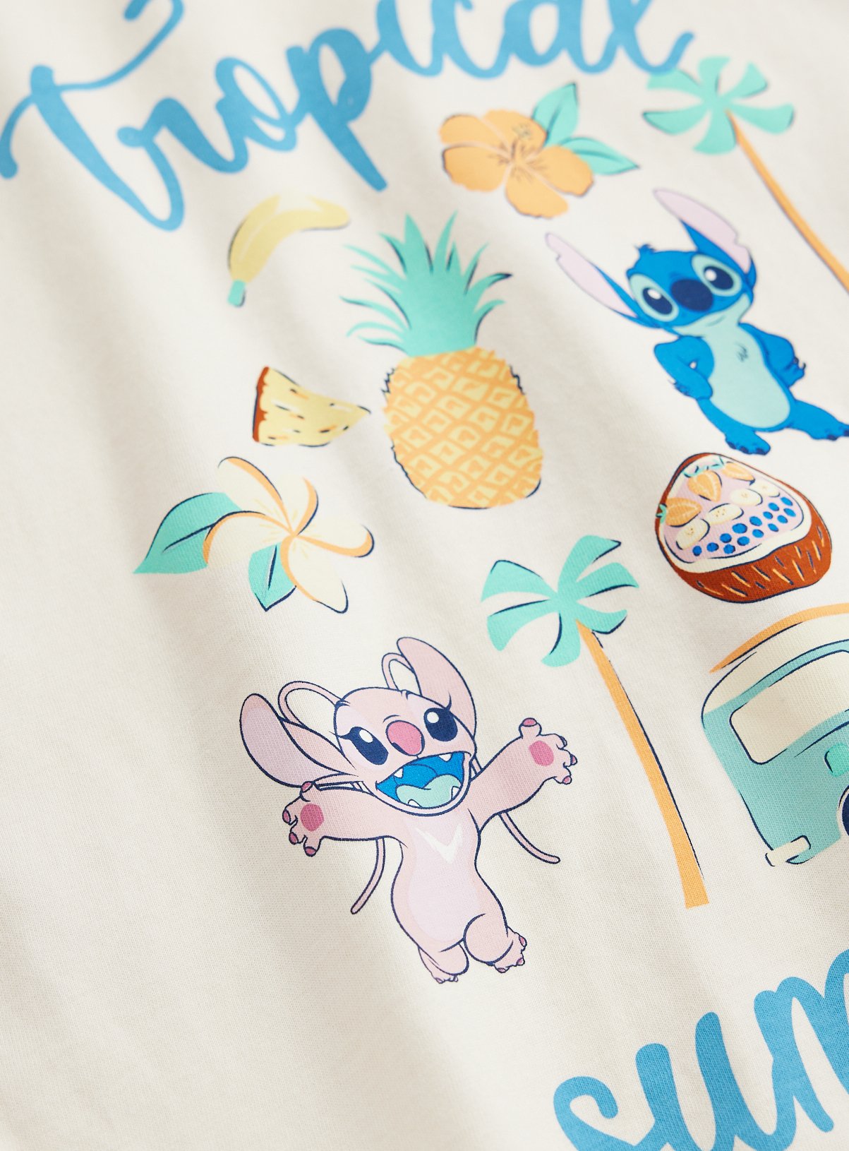 Cream Disney Stitch Tropical Character T-Shirt 13 years - Image 2 thumbnail