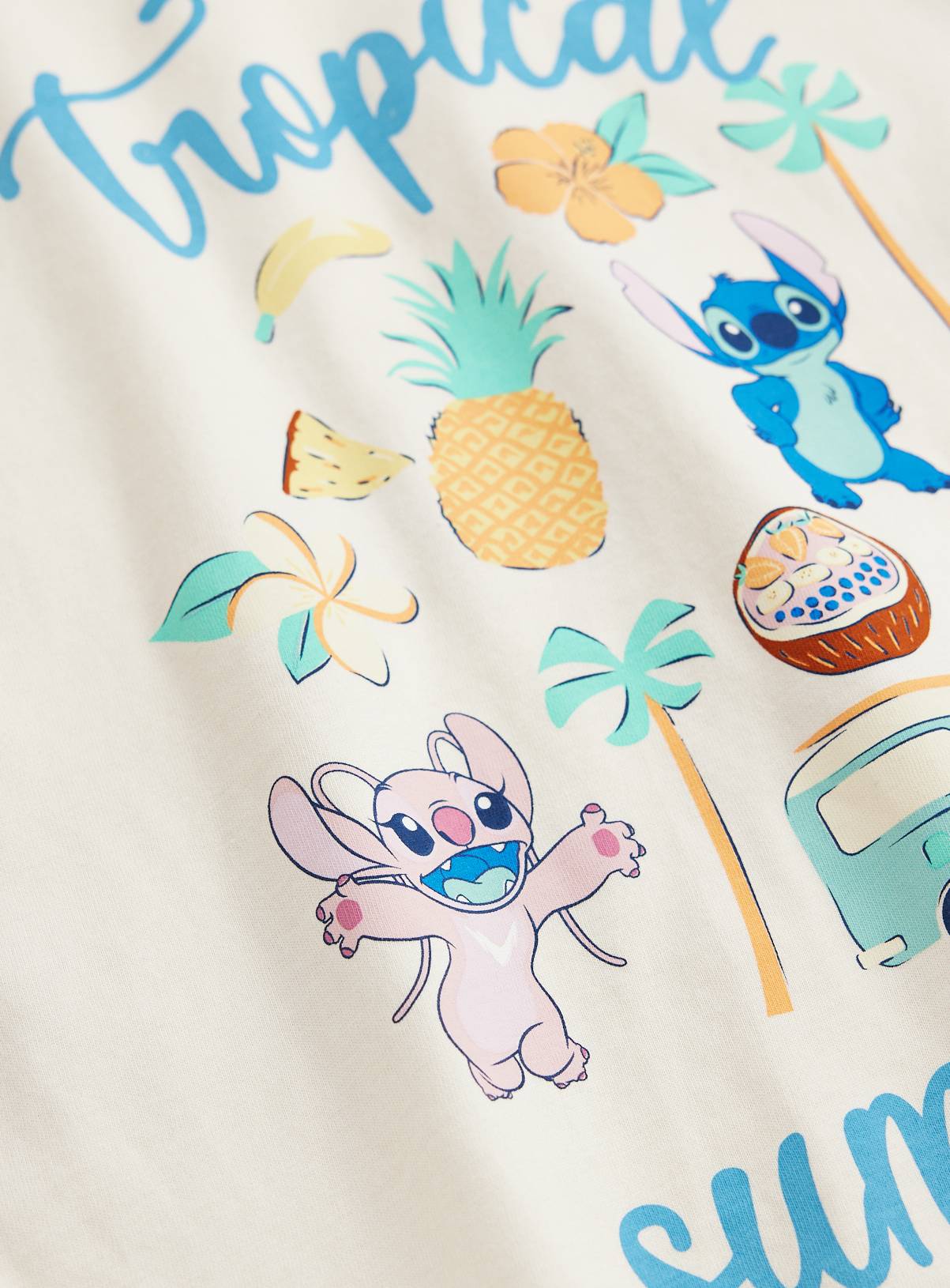Cream Disney Stitch Tropical Character T-Shirt 13 years - Image 2