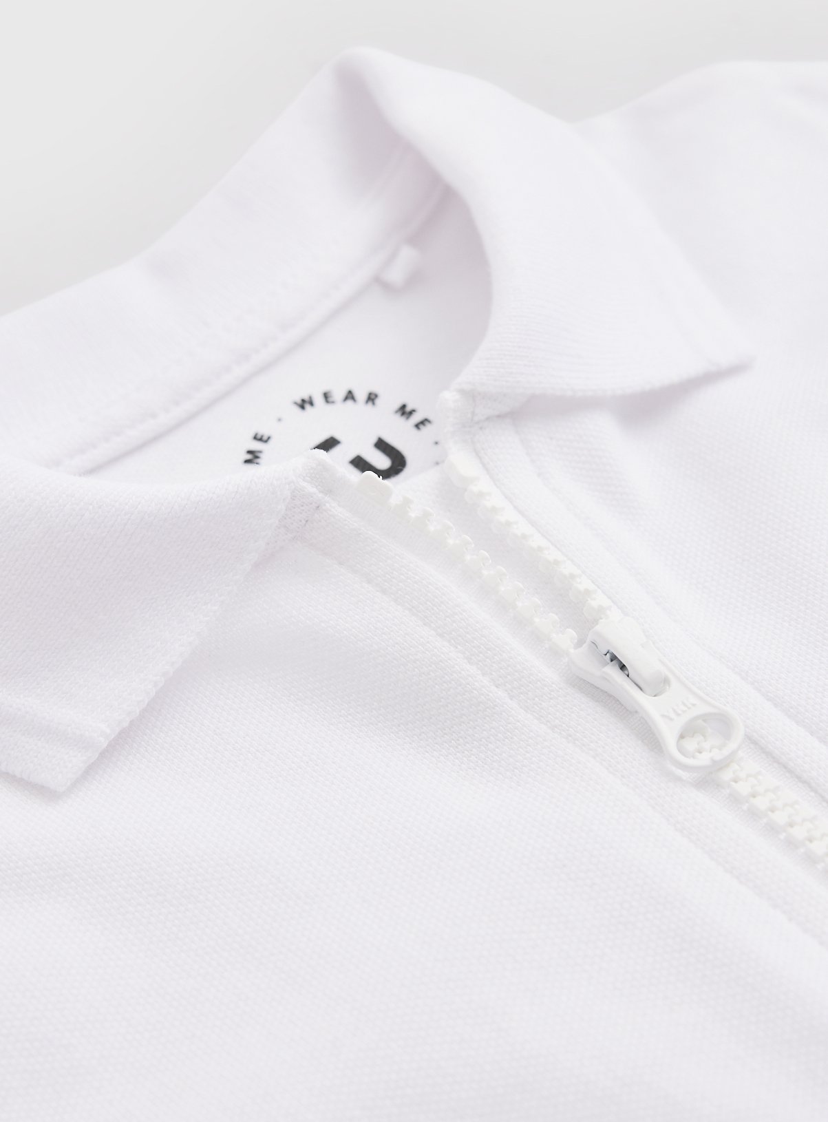 White Unisex Zip Collar Polo Shirts 2 Pack 4 years - Image 2 thumbnail