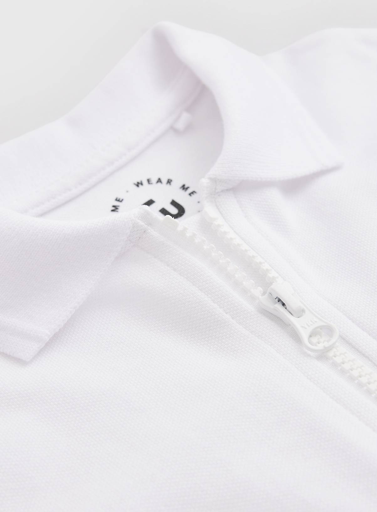 White Unisex Zip Collar Polo Shirts 2 Pack 4 years - Image 2