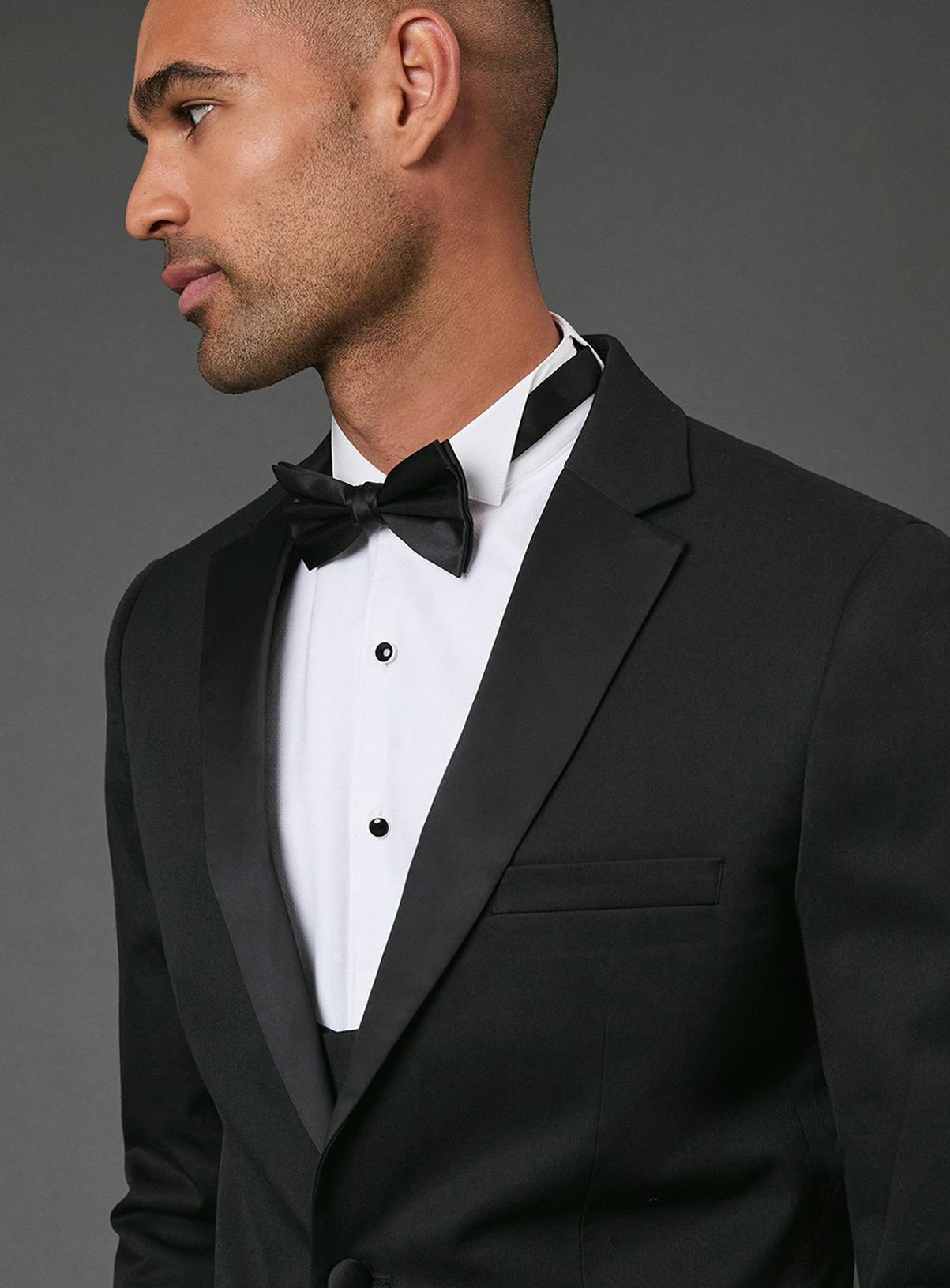 BURTON Black Slim Fit Tuxedo Suit Jacket 44R - Image 3