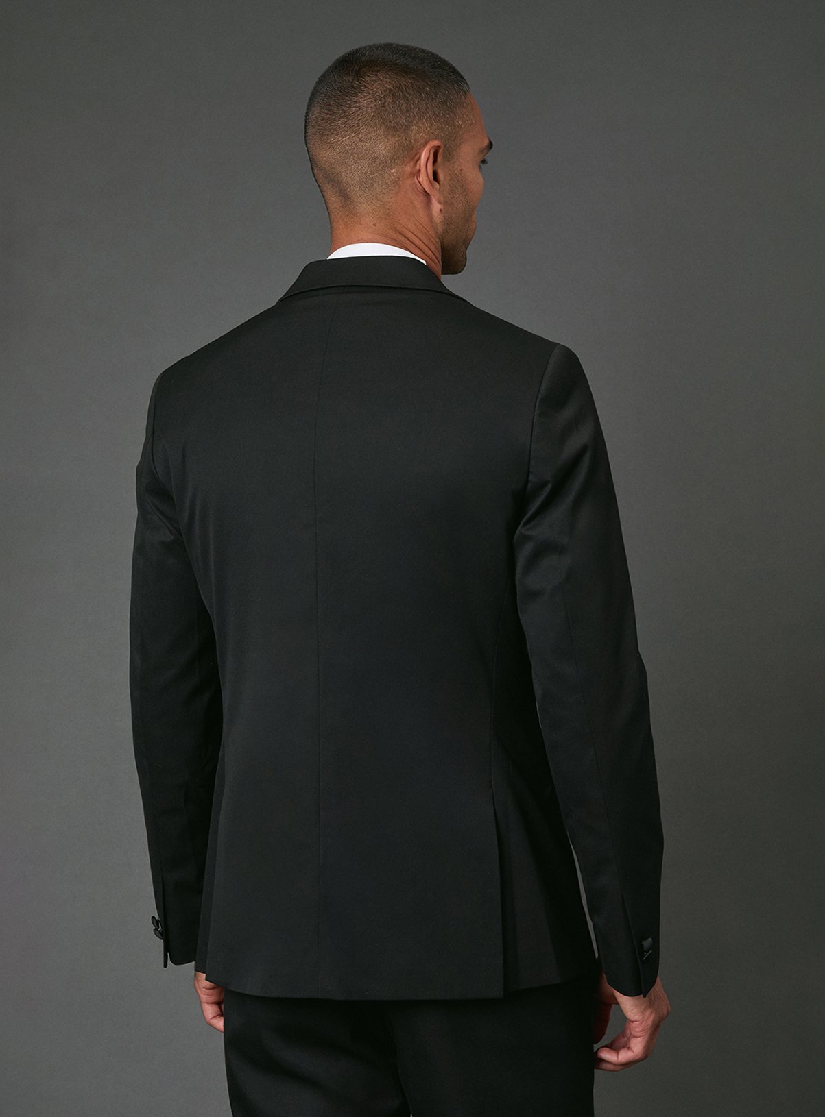 BURTON Black Slim Fit Tuxedo Suit Jacket 44R - Image 4 thumbnail