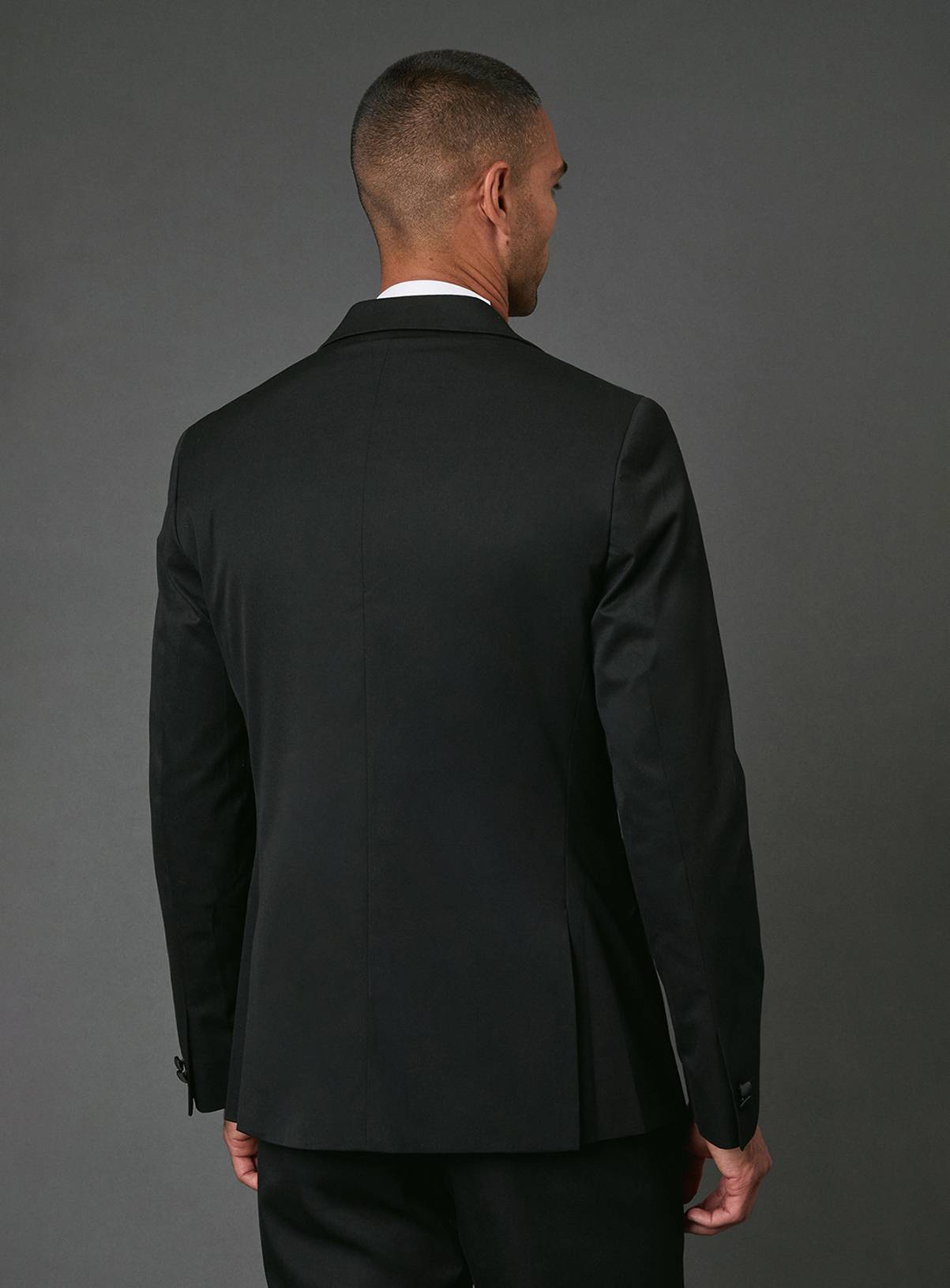 BURTON Black Slim Fit Tuxedo Suit Jacket 44R - Image 4