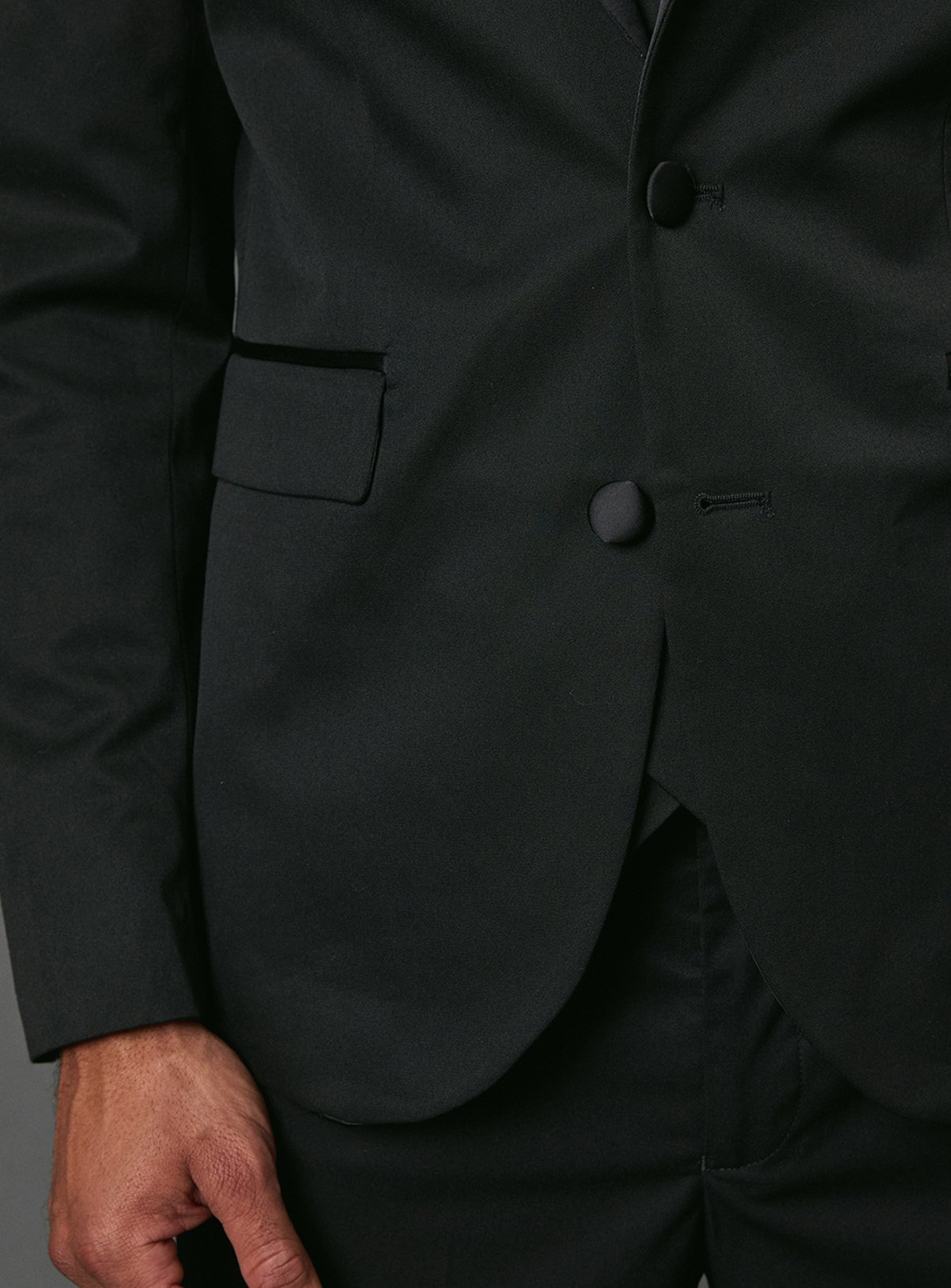 BURTON Black Slim Fit Tuxedo Suit Jacket 44R - Image 5 thumbnail