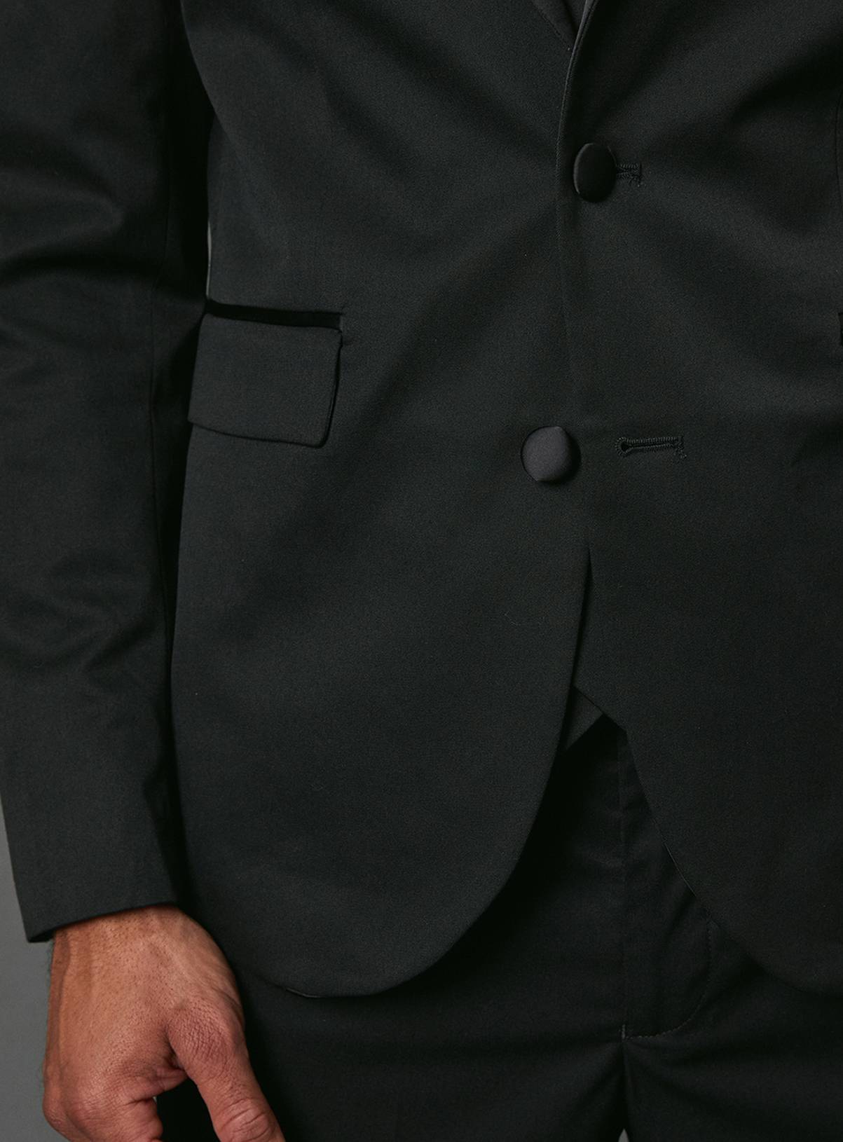 BURTON Black Slim Fit Tuxedo Suit Jacket 44R - Image 5