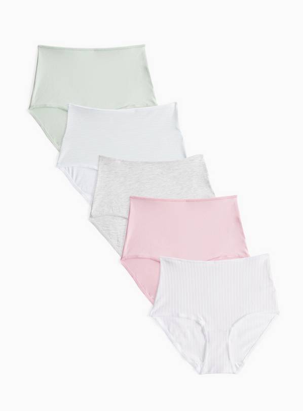 Green Stripe Print Full Brief Knickers 5 Pack 24