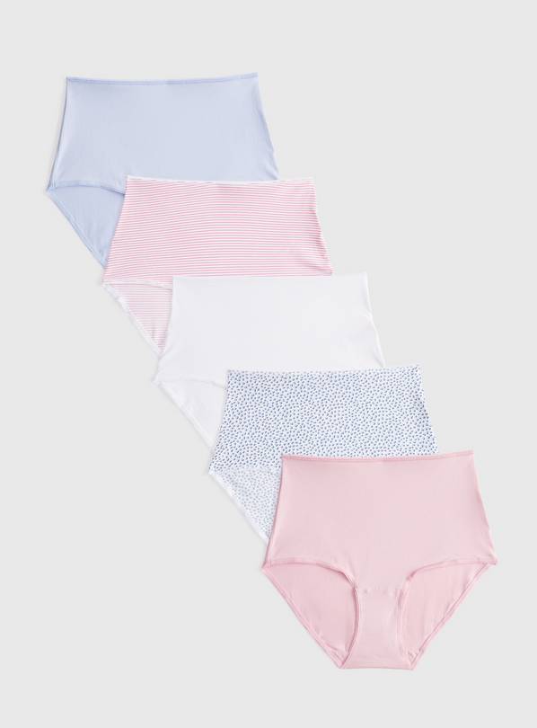 Pink & Blue Print Full Knickers 5 Pack 24