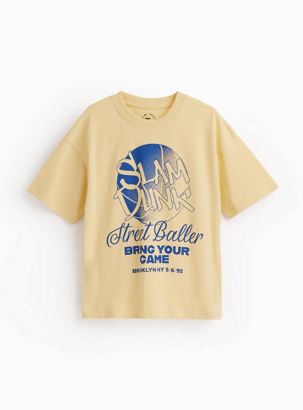 Yellow Street Baller Graphic Sun Bleached Tee 5 years