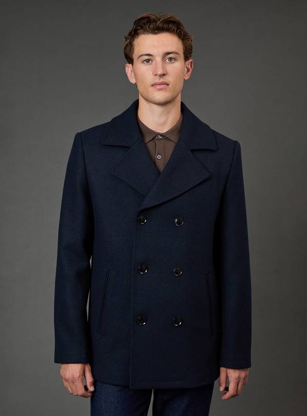 BURTON Navy Signature Wool Blend Peacoat XL
