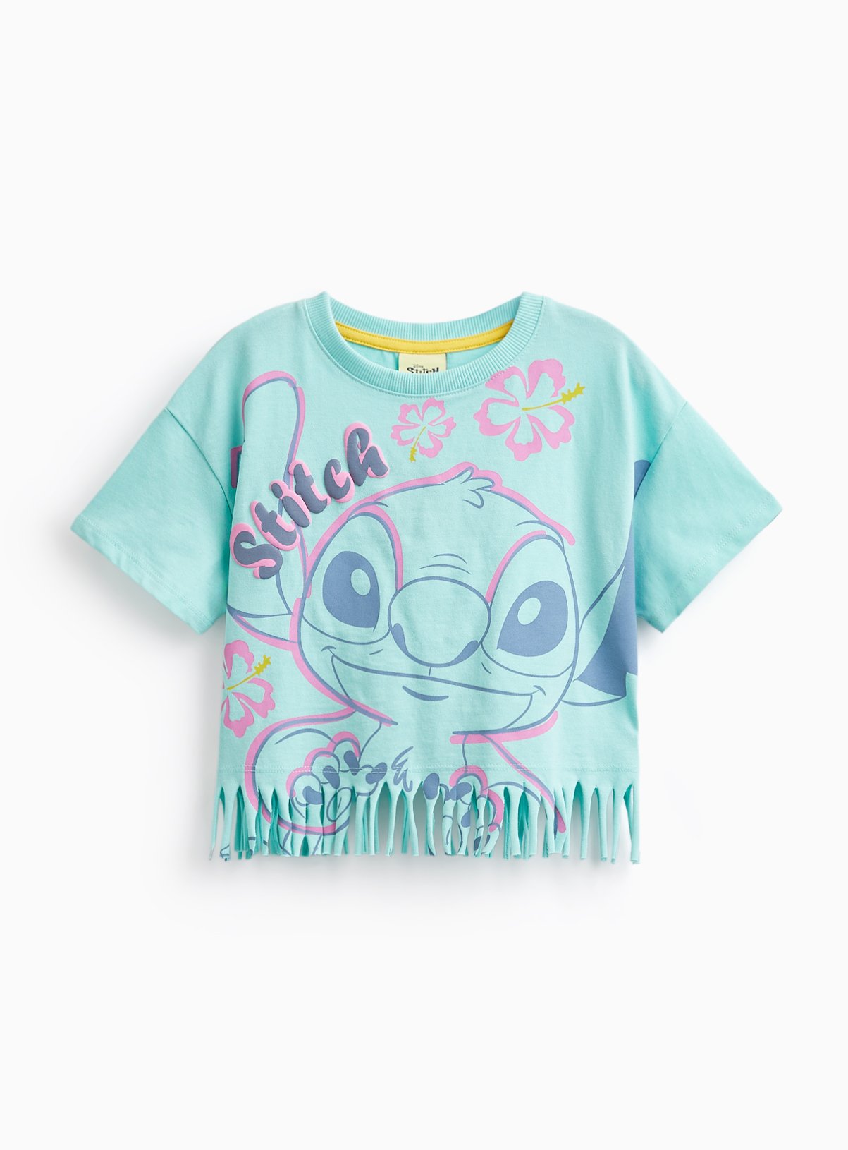 Disney Stitch Character Print Fringe Hem T-Shirt 4-5 years - Image 1 thumbnail